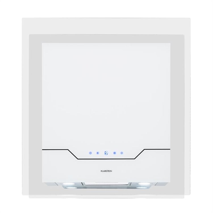 Karree Dunstabzugshaube Umluft 60 cm 640 m³/h LED Edelstahl Glas