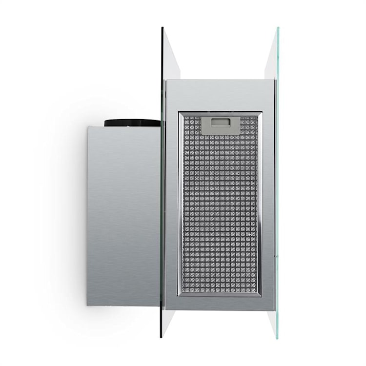 Karree Dunstabzugshaube Umluft 60 cm 640 m³/h LED Edelstahl Glas