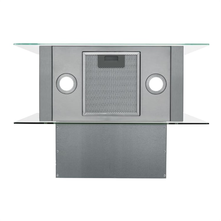 Karree Dunstabzugshaube Umluft 60 cm 640 m³/h LED Edelstahl Glas