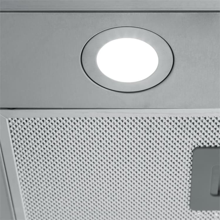 Karree Dunstabzugshaube Umluft 60 cm 640 m³/h LED Edelstahl Glas