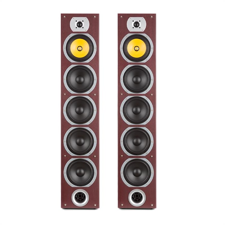 V7B Enceinte colonne 4 voies bassreflex 440W panneau frontal amovible - aca Acajou