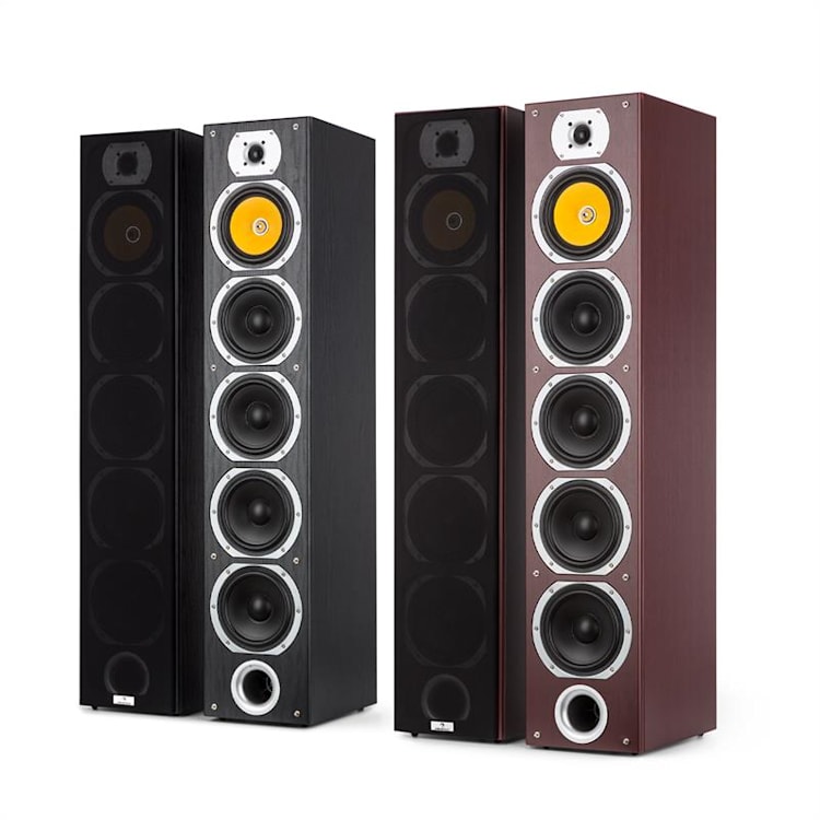 V7B Enceinte colonne 4 voies bassreflex 440W panneau frontal amovible - aca Acajou
