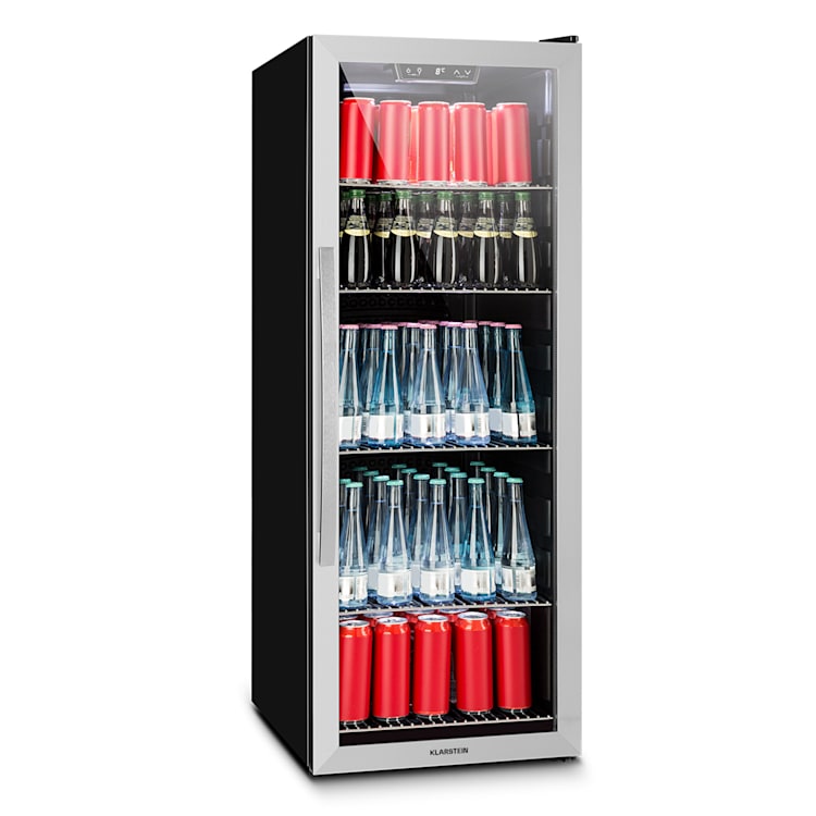 Beersafe 5XL Nevera 201 litros 5 estantes Puerta panorámica de cristal Acero inoxidable 201 L | Acero Inoxidable