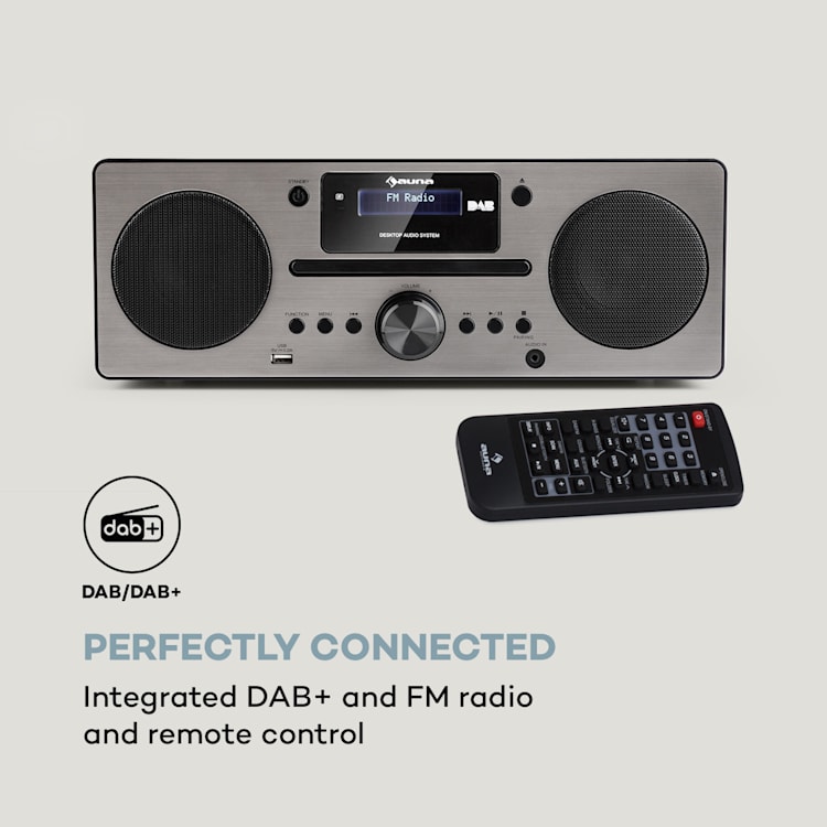 Harvard Micro-Stereoanlage DAB+ UKW-Tuner BT CD-Player USB-Charger