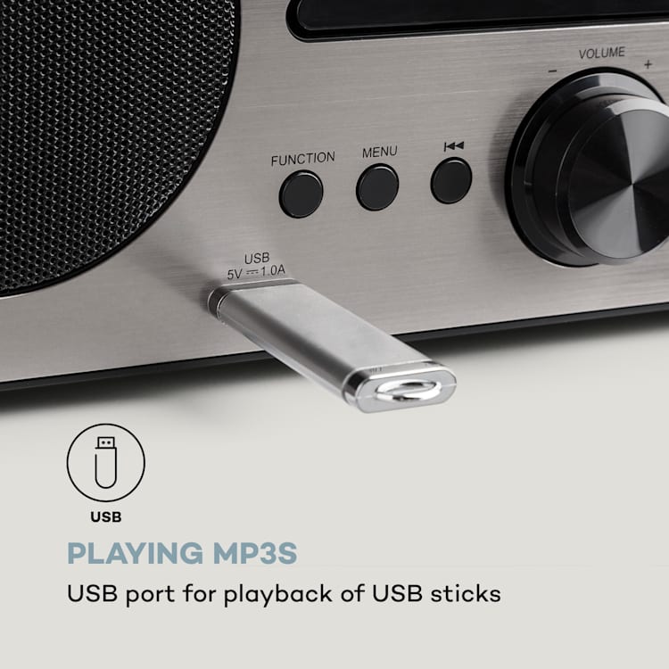 Harvard Micro-Stereoanlage DAB+ UKW-Tuner BT CD-Player USB-Charger