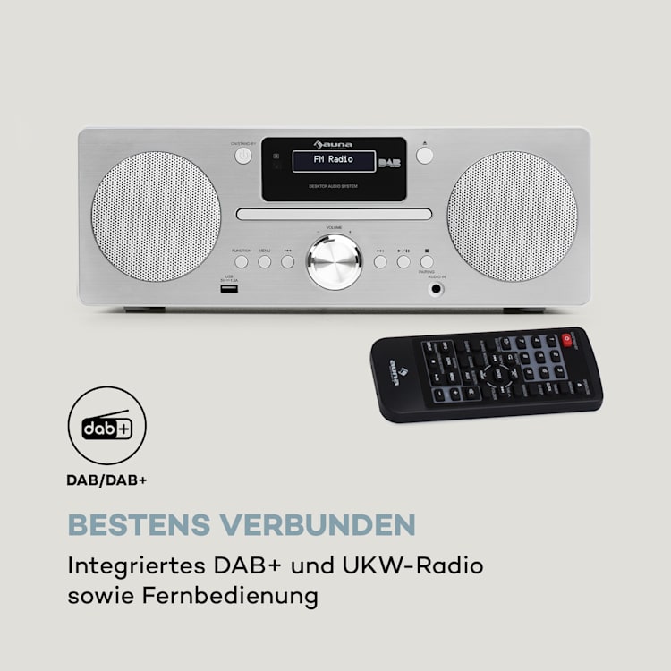 Harvard Micro-Stereoanlage DAB+ UKW-Tuner BT CD-Player USB-Charger Weiß