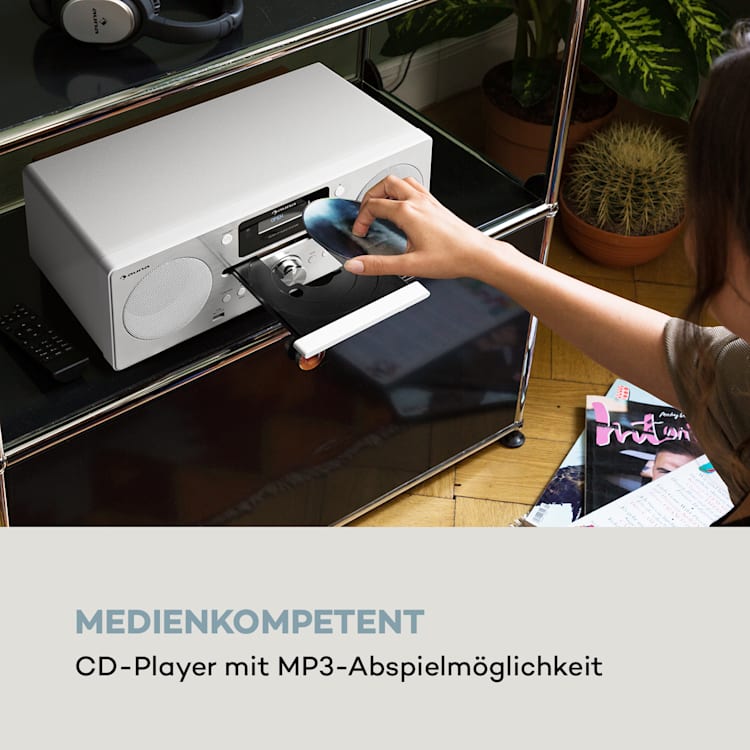 Harvard Micro-Stereoanlage DAB+ UKW-Tuner BT CD-Player USB-Charger Weiß