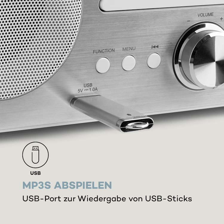 Harvard Micro-Stereoanlage DAB+ UKW-Tuner BT CD-Player USB-Charger Weiß