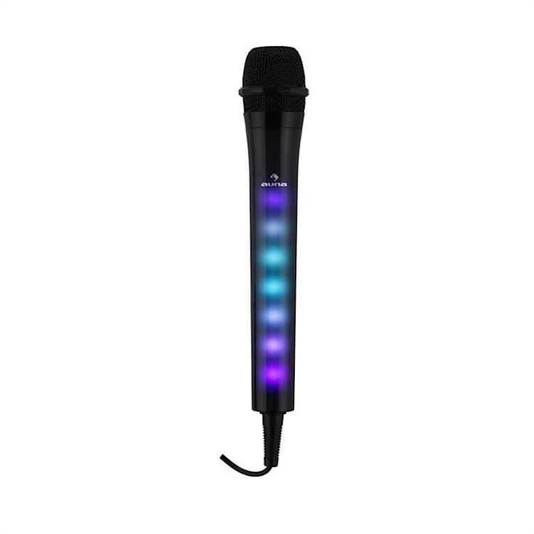 Kara Dazzl Microfono LED Effetto Luce Karaoke Nero