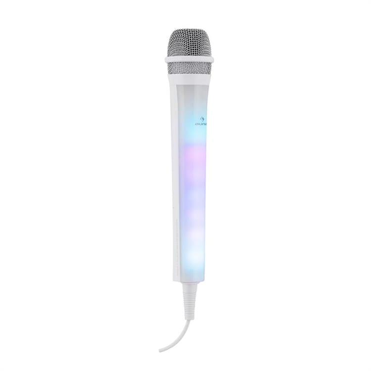 Kara Dazzl Microfono LED Effetto Luce Karaoke Bianco
