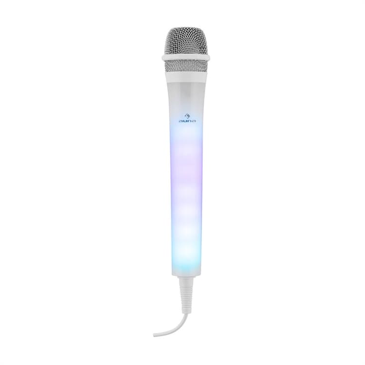 Kara Dazzl Microfono LED Effetto Luce Karaoke Bianco