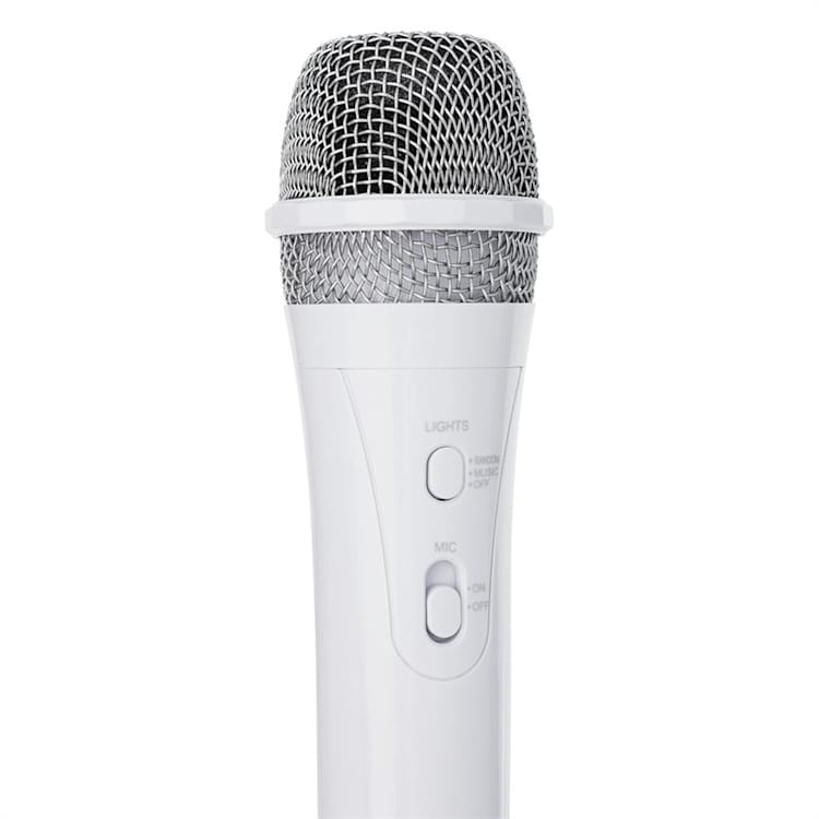 Kara Dazzl Microfono LED Effetto Luce Karaoke Bianco