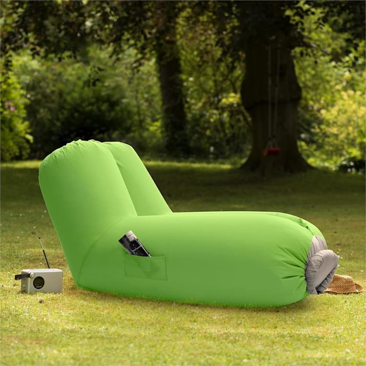 Airlounge Sofá inflable 90x80x150cm Mochila Lavable Poliéster verde Verde