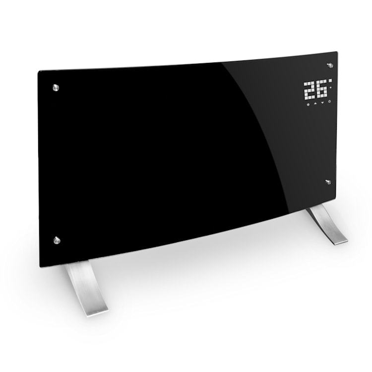 Bornholm Curved - Stufa a convezione, termostato, timer, 2000 W Nero