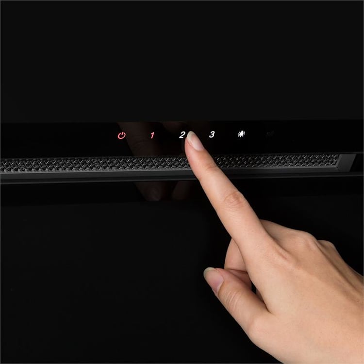 Sancta Clara 60 Exaustor de Cozinha 60 cm 620m³/h Quadro-Negro Vidro Preto
