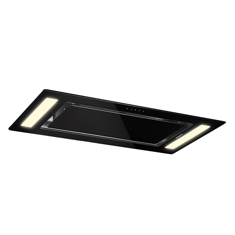 Remy - Cappa a soffitto, 90 cm, 619 m³/h, 230 W, 3 livelli, telecomando Senza filtro di ricambio | Nero