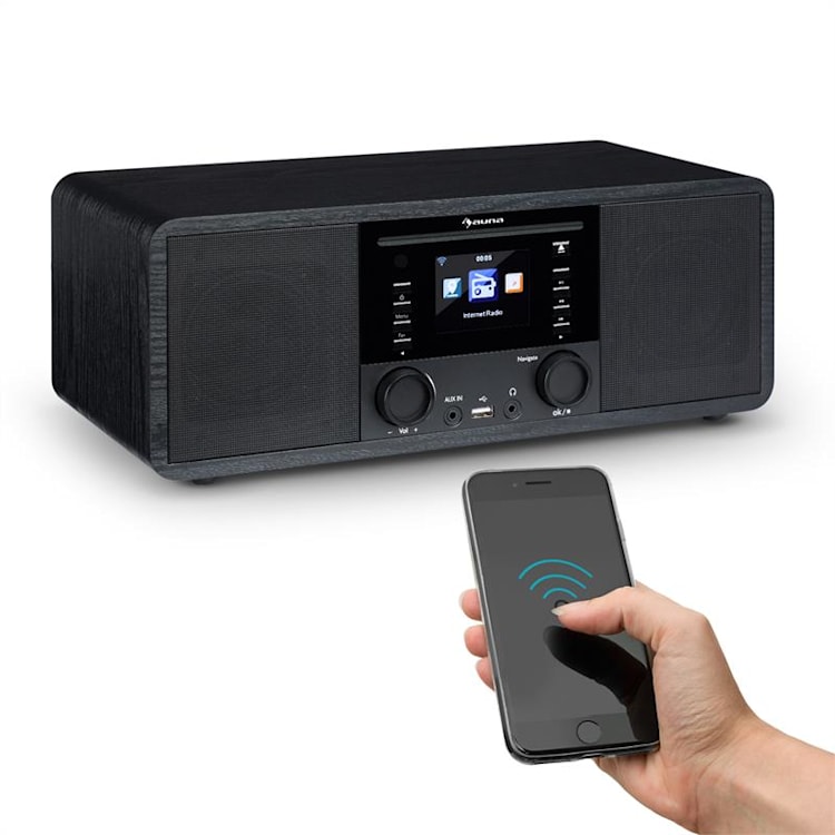 IR-190 Internetradio CD-Player WiFi UPnP USB Fernbedienung Schwarz
