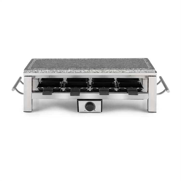 Schmelzlette Raclette 1500W Naturstein-Platte Edelstahlgehäuse