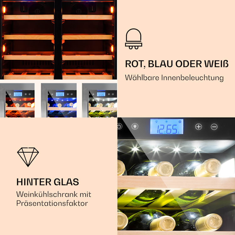 Vinovilla 42 Twin Built-In Duo Weinkühlschrank 2 Zonen 126l 42 Fl Glas 42 Ltr | 2 Kühlzonen