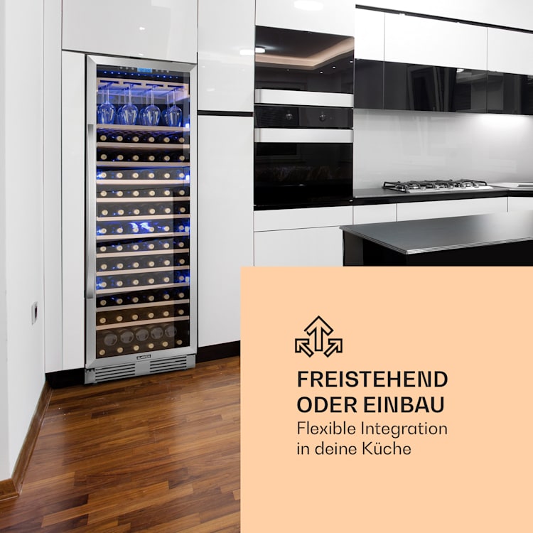 Vinovilla Grande 165 Built-in Uno Weinkühlschrank 425l 165Fl. 3-Farben Glastür 425 Ltr | 1 Kühlzone