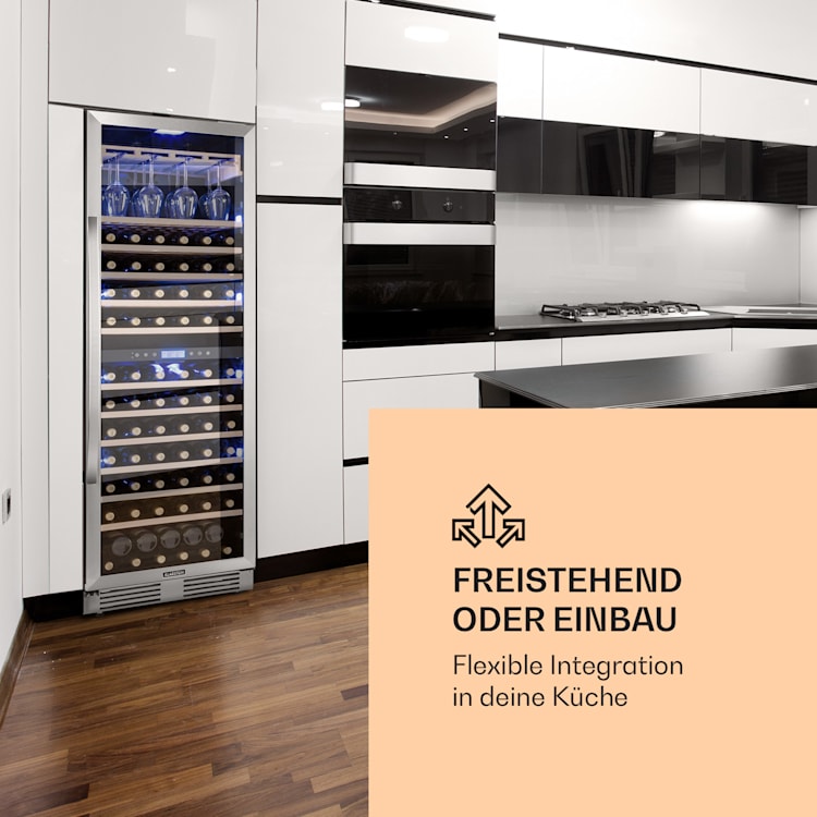 Vinovilla Grande 165 Built-in Duo Weinkühlschrank 425l 165Fl. Glastür 425 Ltr | 2 Kühlzonen