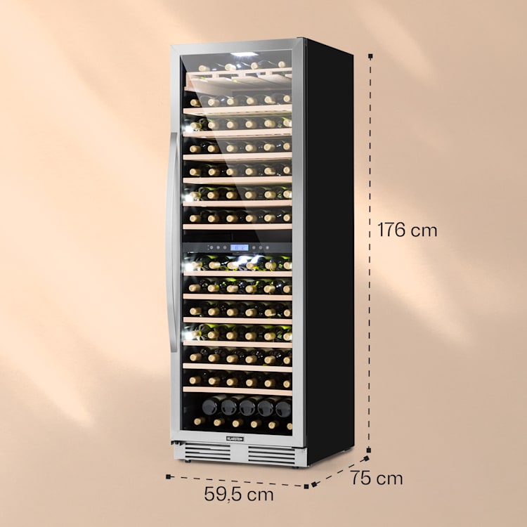 Vinovilla Grande 165 Built-in Duo Weinkühlschrank 425l 165Fl. Glastür 425 Ltr | 2 Kühlzonen