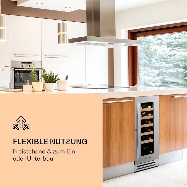 Vinovilla Smart Weinkühlschrank 50l / 20 Flaschen Glastür Edelstahl 50 liter / 20 Flaschen | Edelstahl