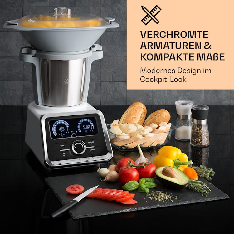 GrandPrix Küchenmaschine 500W / 1000W 2,5l Edelstahl-Rührschüssel