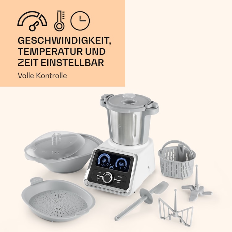 GrandPrix Küchenmaschine 500W / 1000W 2,5l Edelstahl-Rührschüssel
