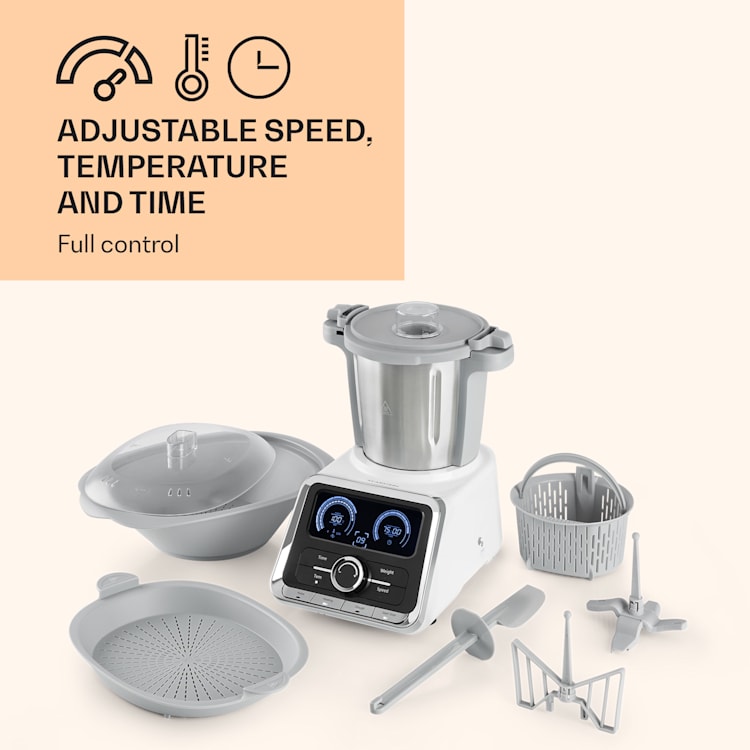 GrandPrix konyhai robotgép, 500 W/1000 W, 2,5 L nemesacél keverőtál, fehér