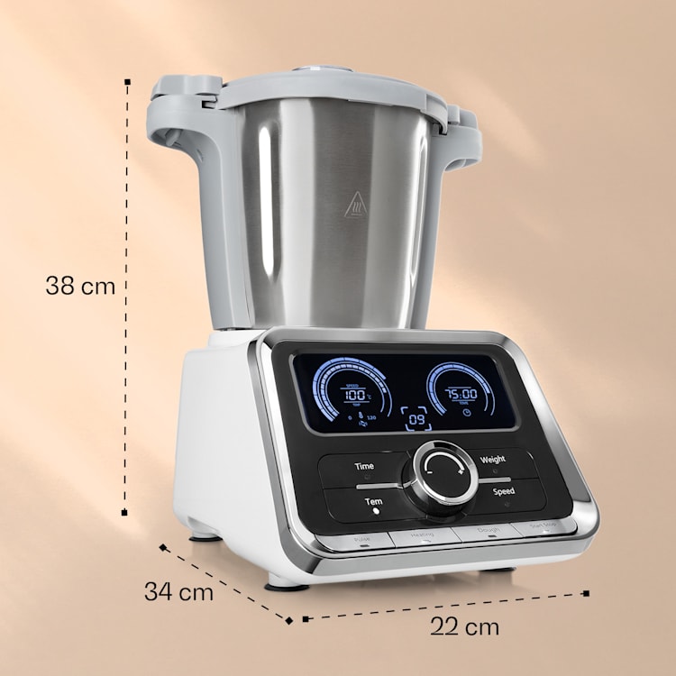 GrandPrix konyhai robotgép, 500 W/1000 W, 2,5 L nemesacél keverőtál, fehér