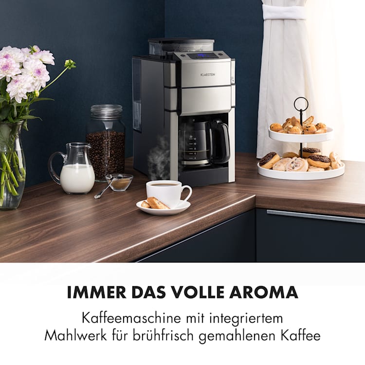 Aromatica X Kaffeemaschine Mahlwerk Glaskanne Aroma+ Edelstahl