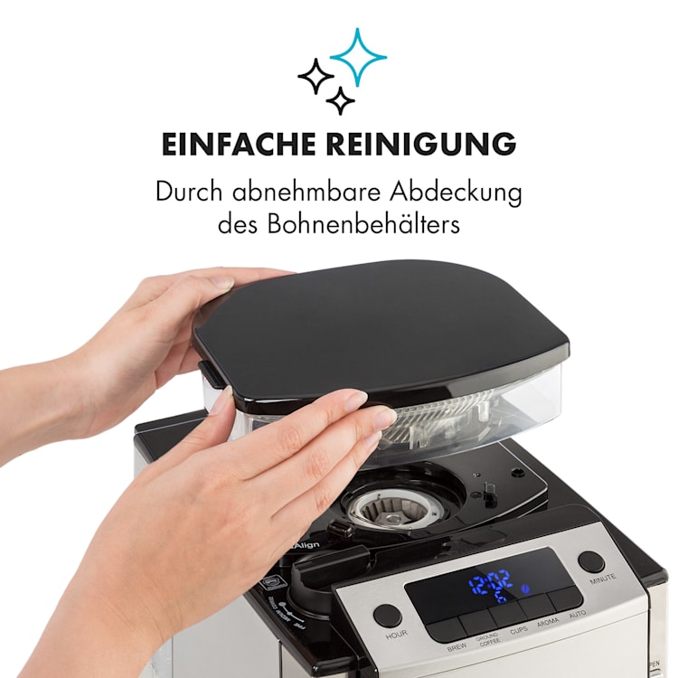 Aromatica X Kaffeemaschine Mahlwerk Glaskanne Aroma+ Edelstahl