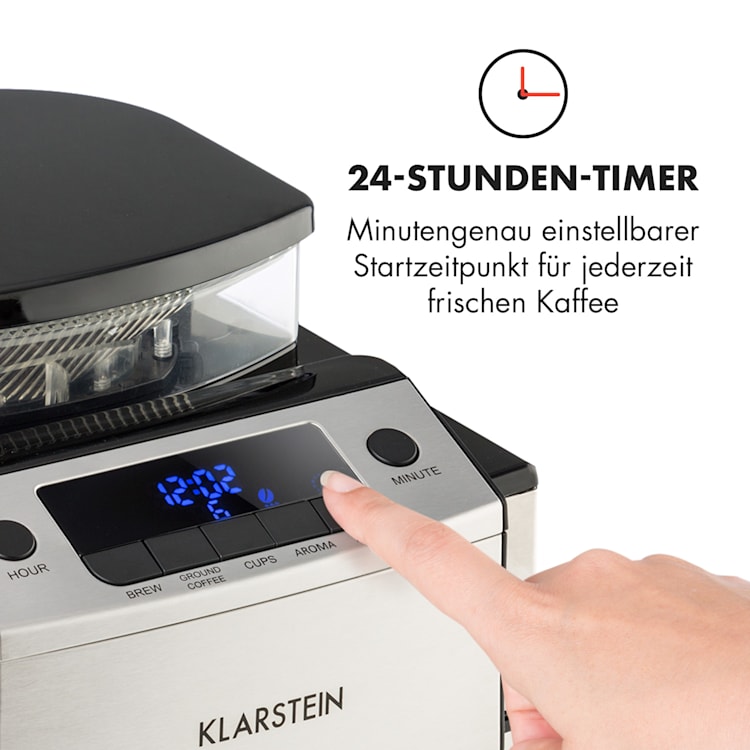 Aromatica X Kaffeemaschine Mahlwerk Glaskanne Aroma+ Edelstahl