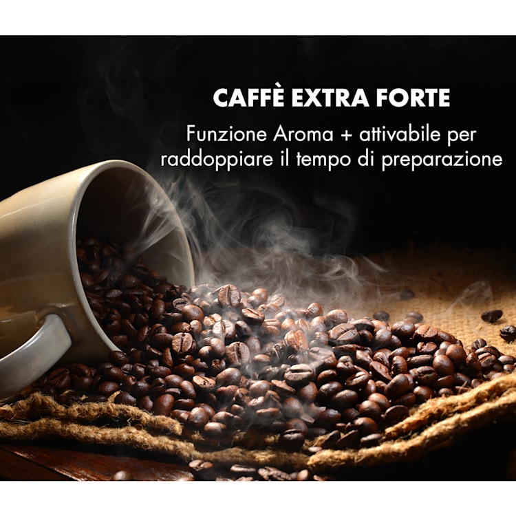Aromatica X Macchina del Caffè Macinino Brocca in Vetro Aroma + Acciaio