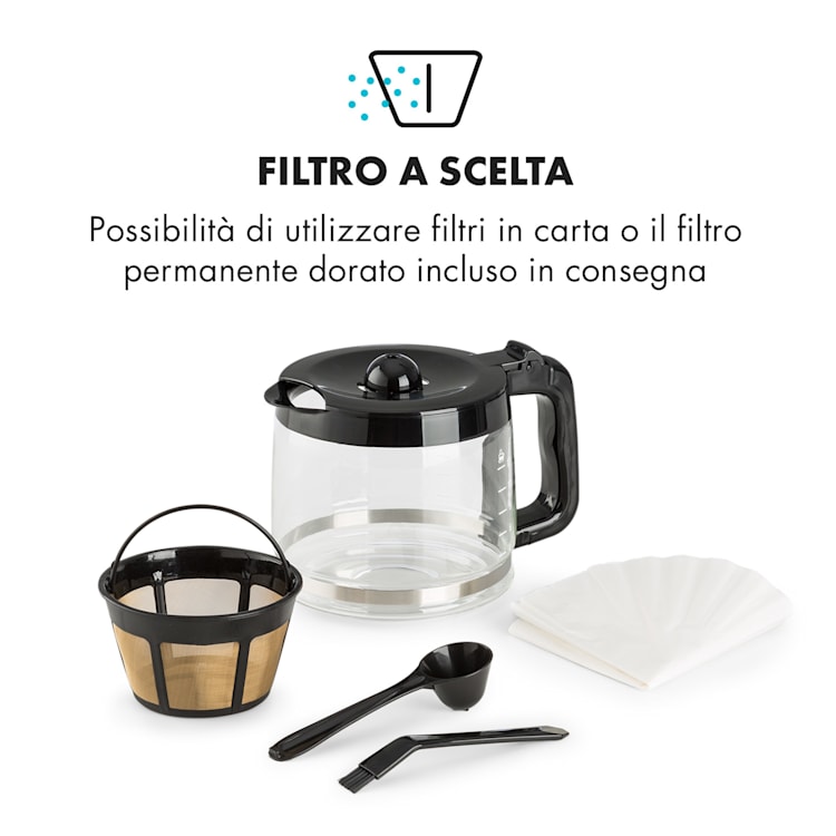 Aromatica X Macchina del Caffè Macinino Brocca in Vetro Aroma + Acciaio
