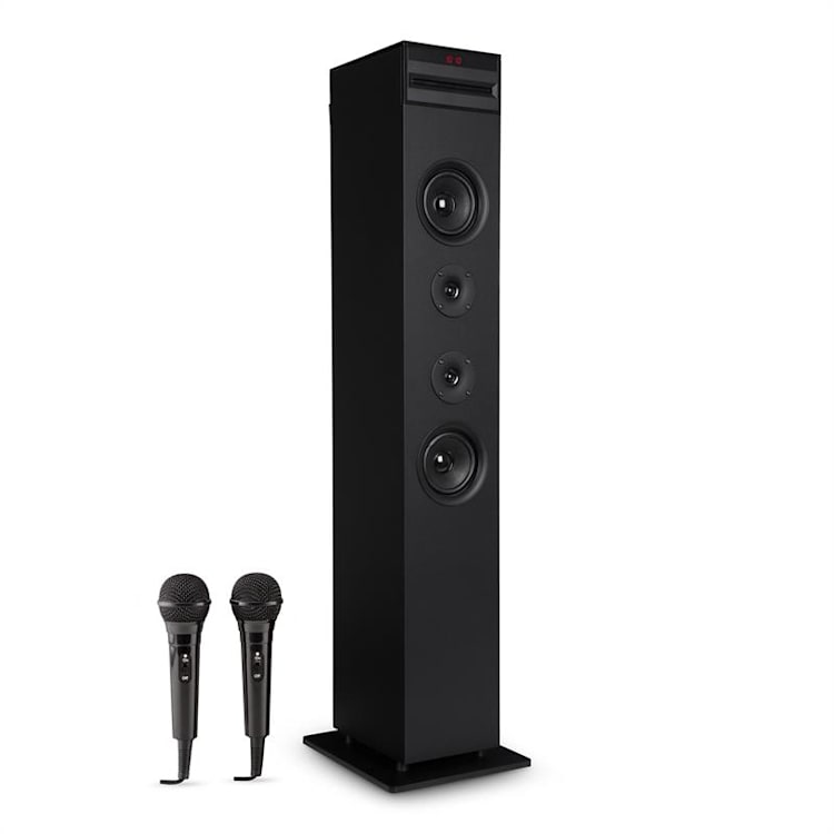 Karaboom CD Zestaw karaoke Bluetooth MP3 USB mikrofon FB czarny