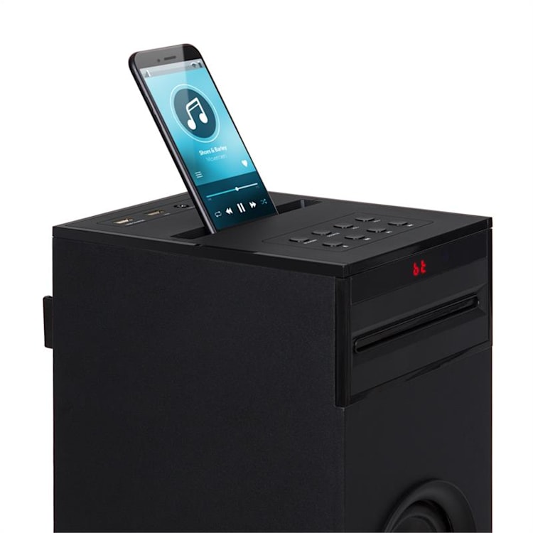 Karaboom CD Zestaw karaoke Bluetooth MP3 USB mikrofon FB czarny