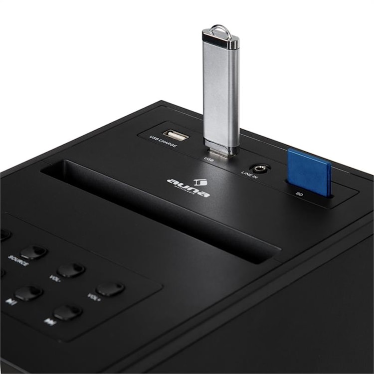 Karaboom CD Zestaw karaoke Bluetooth MP3 USB mikrofon FB czarny