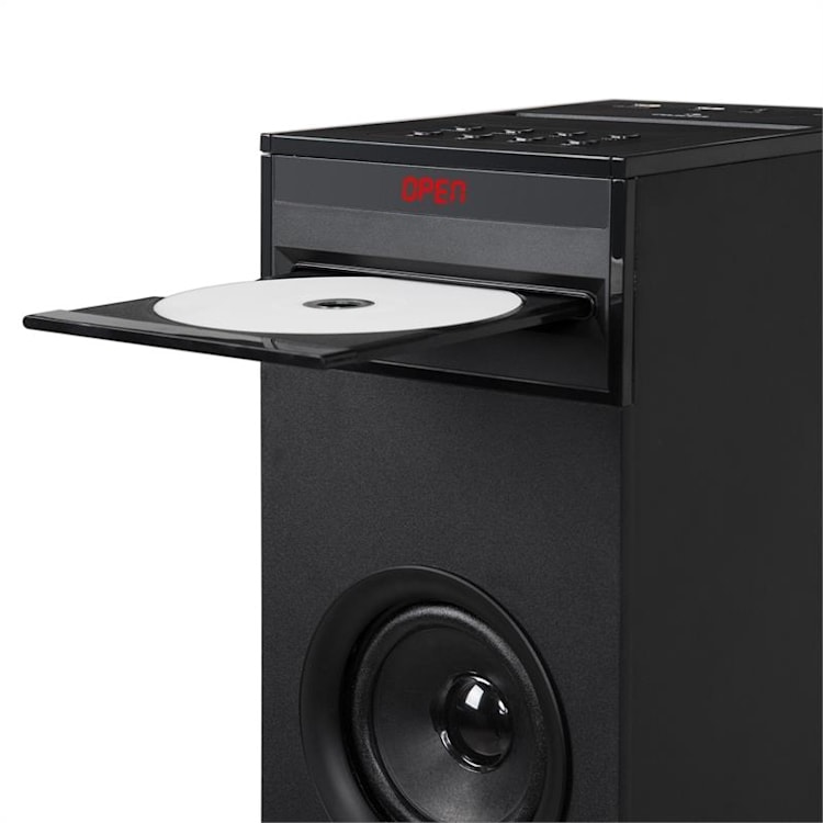 Karaboom CD Karaoke-Anlage Bluetooth MP3 USB-Charger Mikrofon FB schwarz Schwarz