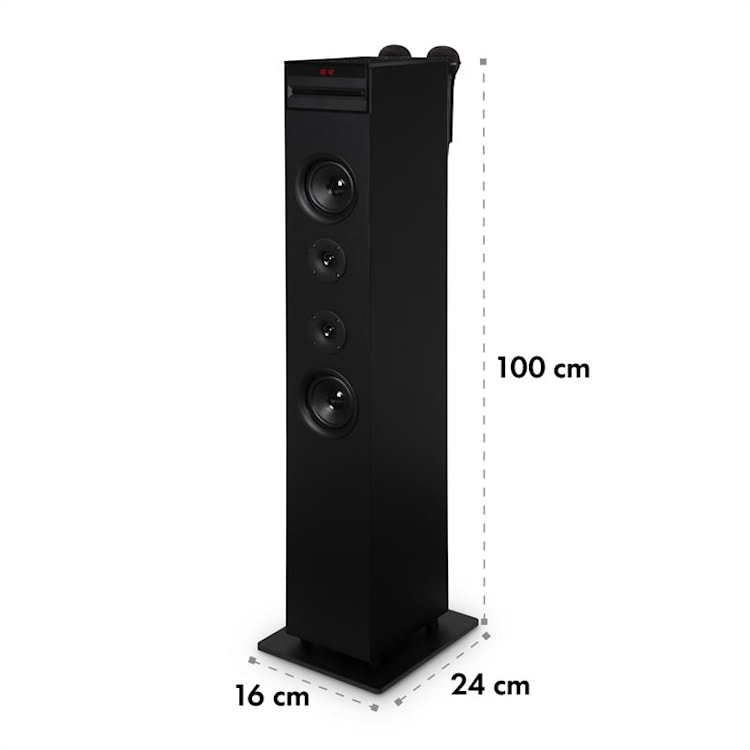 Karaboom CD Zestaw karaoke Bluetooth MP3 USB mikrofon FB czarny