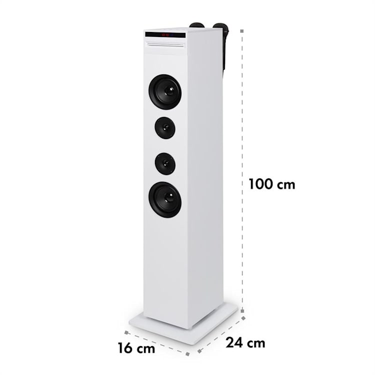 Karaboom CD Karaoke-Anlage Bluetooth MP3 USB-Charger Mikrofon FB weiß Weiß