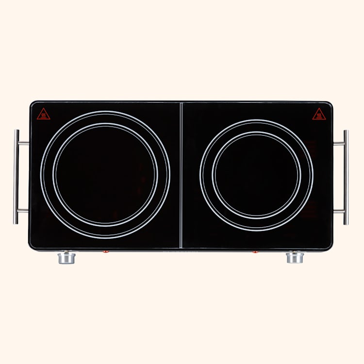 VariCook Duo Kookplaat 3000 W Roestvrijstalen behuizing Handgrepen Zwart