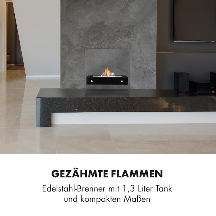 Phantasma Glassy Ethanol-Kamin rauchfrei Edelstahl-Brenner Edelstahl