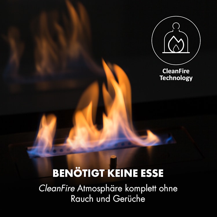 Phantasma Glassy Ethanol-Kamin rauchfrei Edelstahl-Brenner Edelstahl