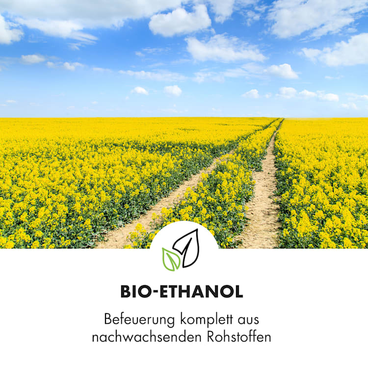 Phantasma Glassy Ethanol-Kamin rauchfrei Edelstahl-Brenner Edelstahl