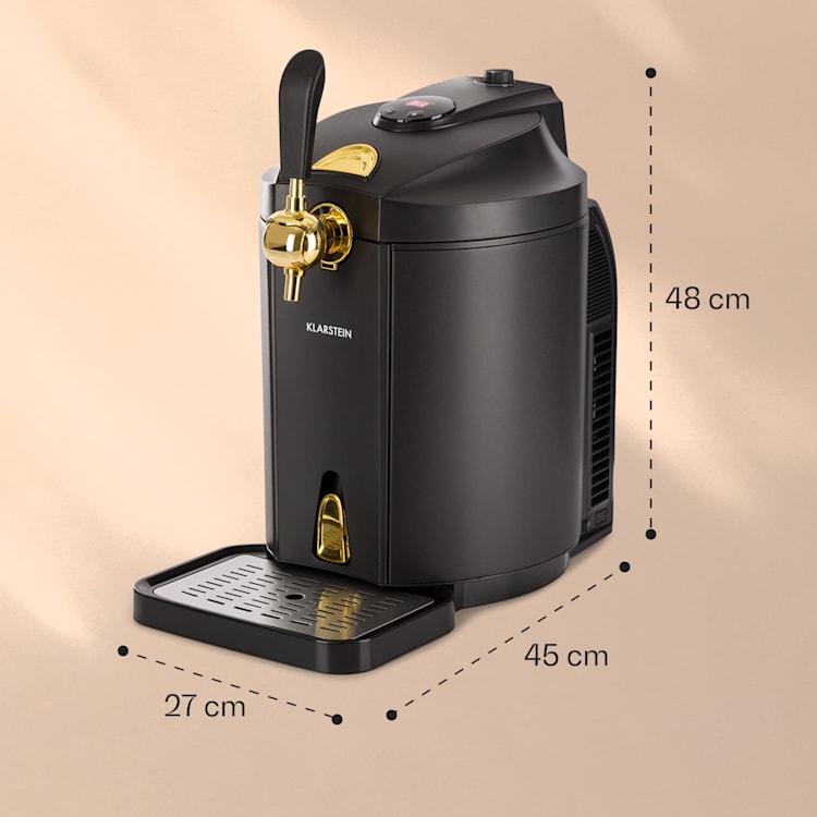 Distributeur de bière Skal Rafraîchisseur de bière fûts de 5 l CO2 inox noir Noir / Or Antique Métallisé