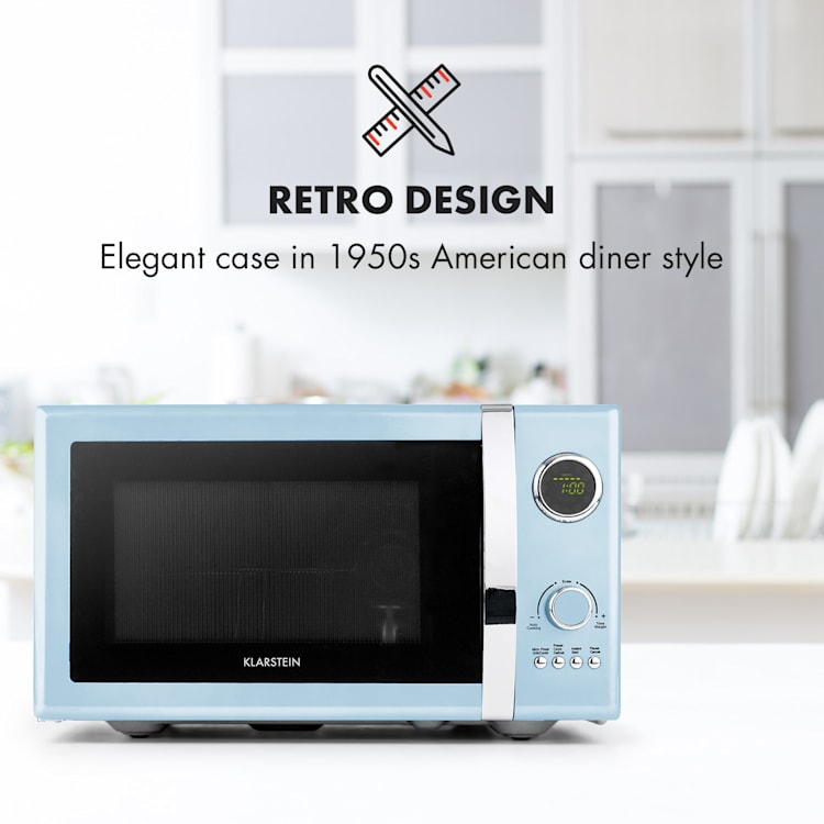 Fine Dinesty 2-in-1 magnetron: 23L 800W / grill: 1000W blauw Aqua