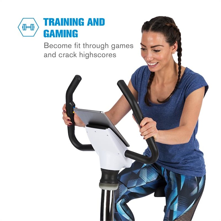 Arcadion Heimtrainer Gaming Bike Medidor de Pulso Bluetooth Halter de Barra Branco Branco