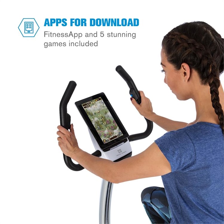 Arcadion Heimtrainer Gaming Bike Medidor de Pulso Bluetooth Halter de Barra Branco Branco